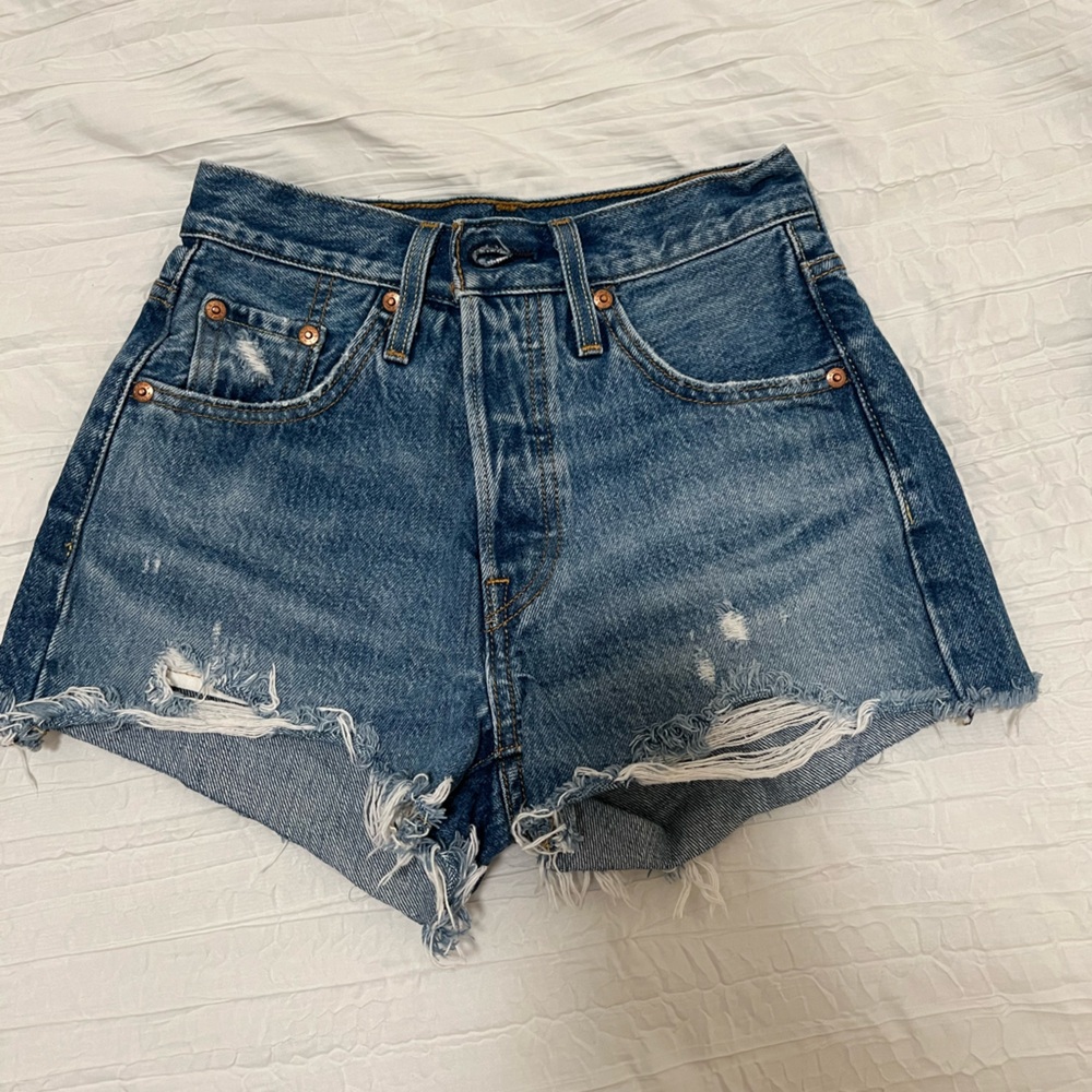 Levi's 501 Distressed Denim Shorts